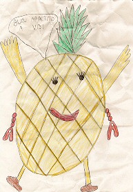 Ananas con le trece che augura buon appetito